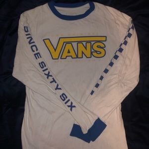 Vans Logo Classic Fit Long Checkered Sleeve T-shirt